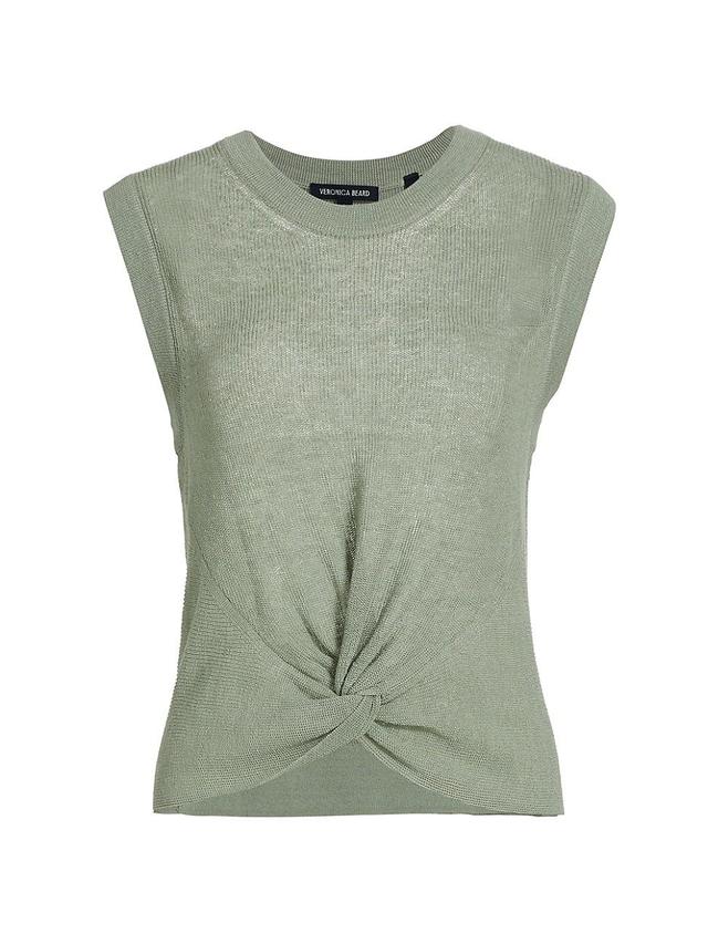 Womens Kellen Linen Knotted Sleeveless Sweater Product Image