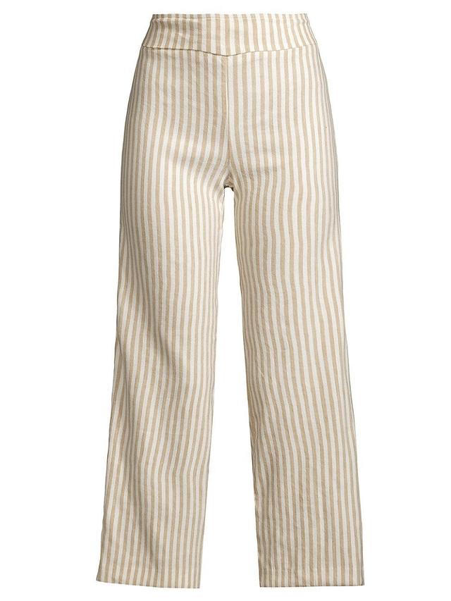 Womens Alex Linen-Blend Ankle-Crop Pants Product Image