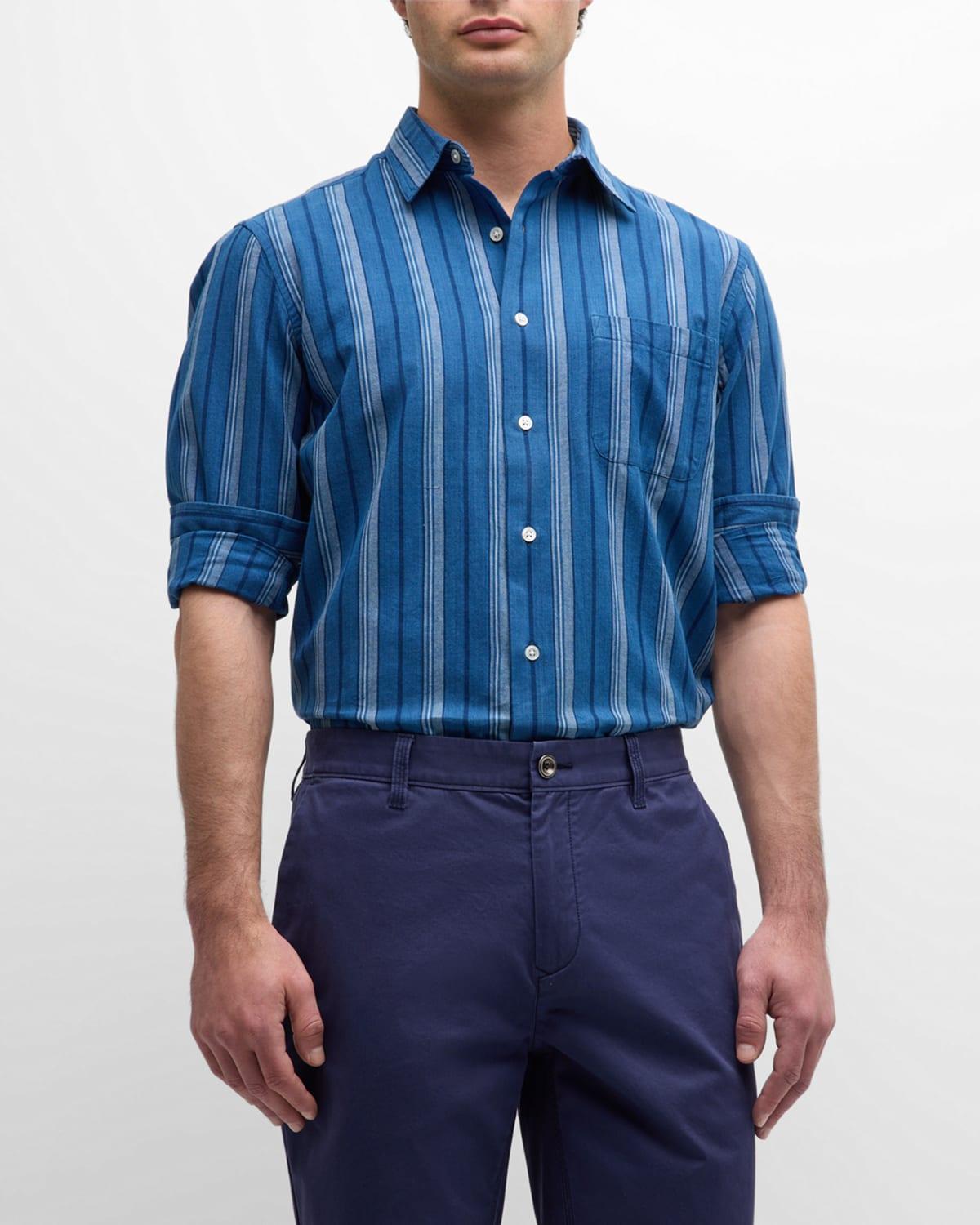 Mens Striped Sport Shirt Product Image