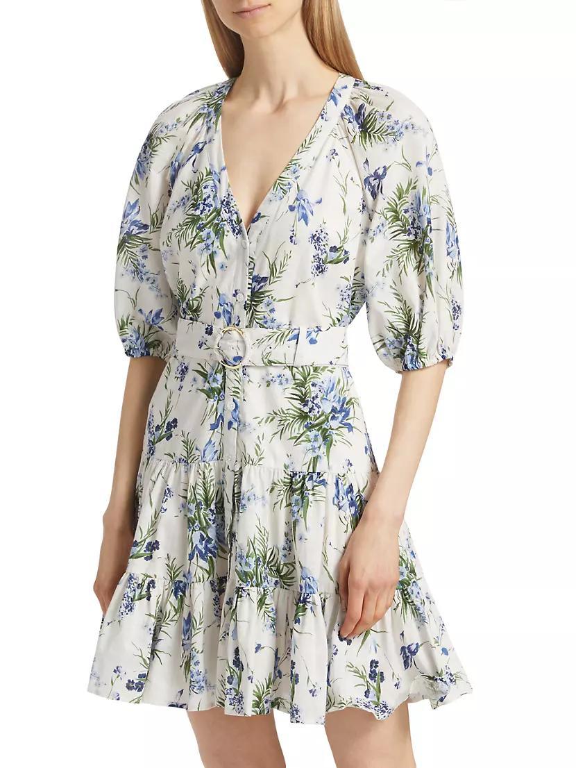 Dewey Floral Cotton Belted Minidress Product Image