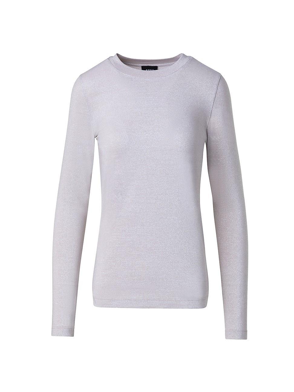 Womens Metallic Jersey Long-Sleeve Top Product Image