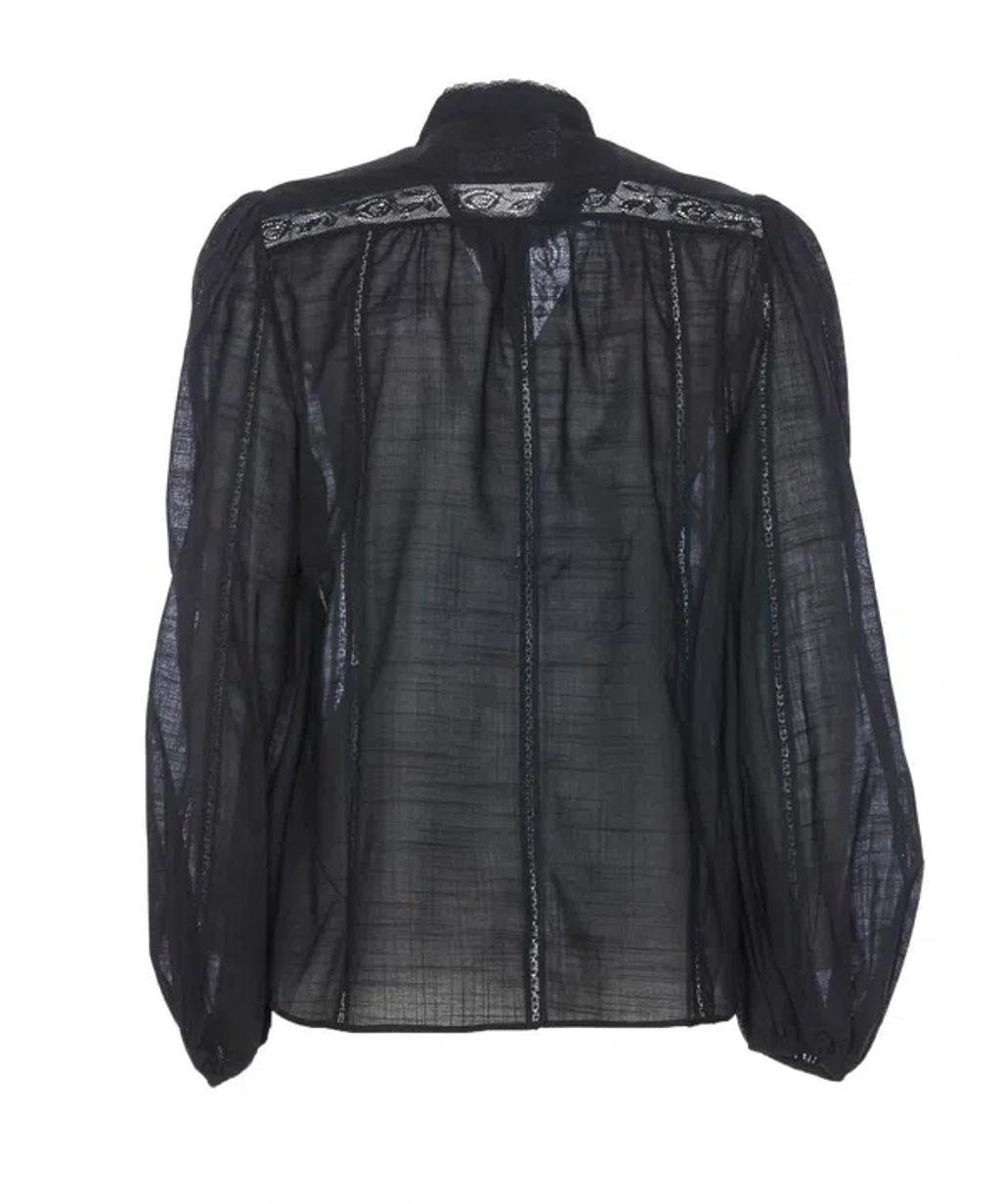 ZIMMERMANN Halliday Lace Trim Shirt In Black Product Image