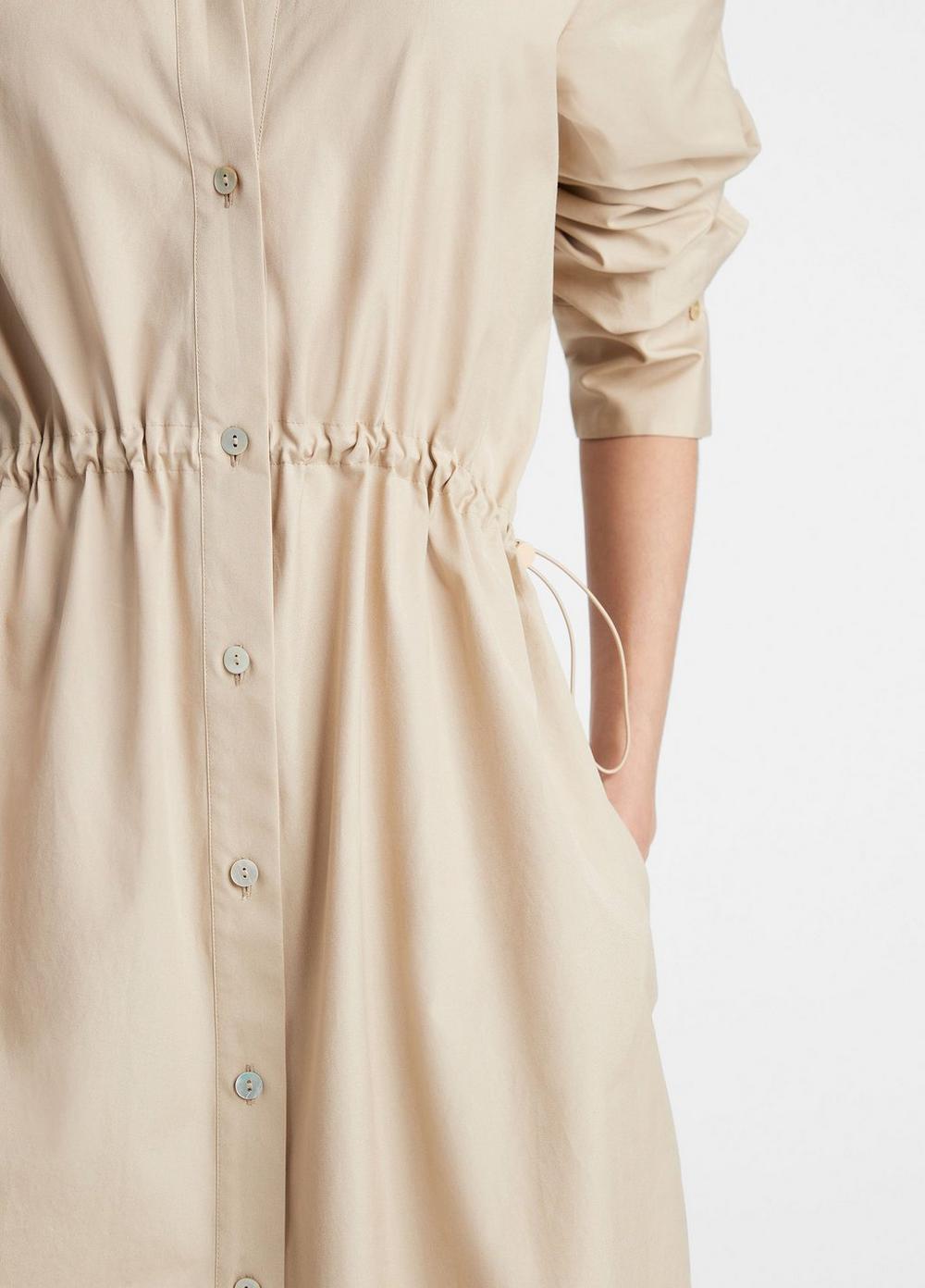 Cotton Drawcord Ruched Shirt Dress Product Image