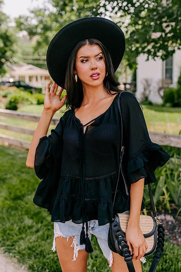 Moonlit Cabana Shift Top In Black product image