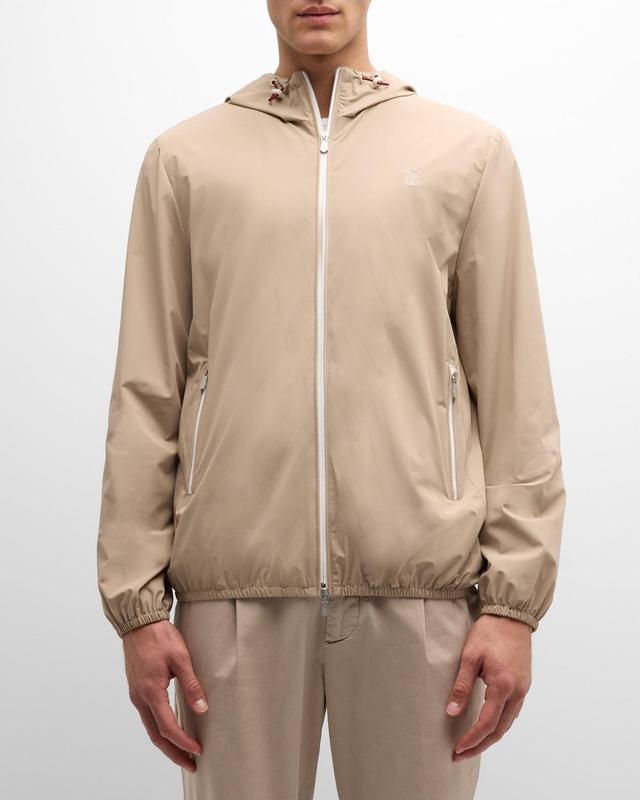 Mens Bonded Nylon Hooded Outerwear Jacket Product Image