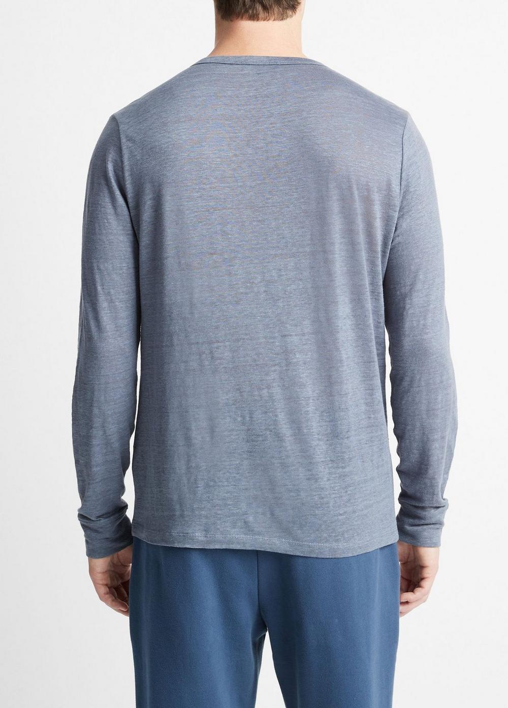 Linen Long-Sleeve Henley Product Image