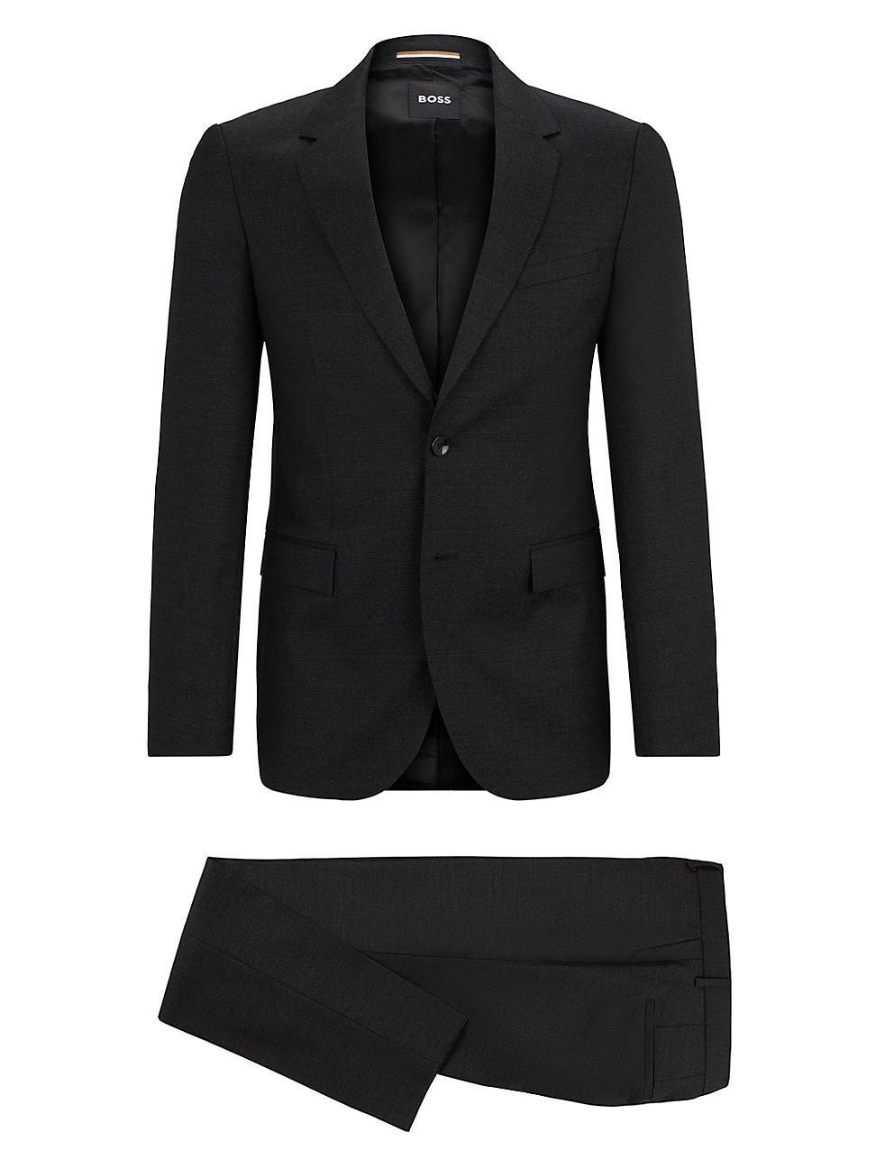 Mens Slim-Fit Suit in Micro-Patterned Wool Product Image