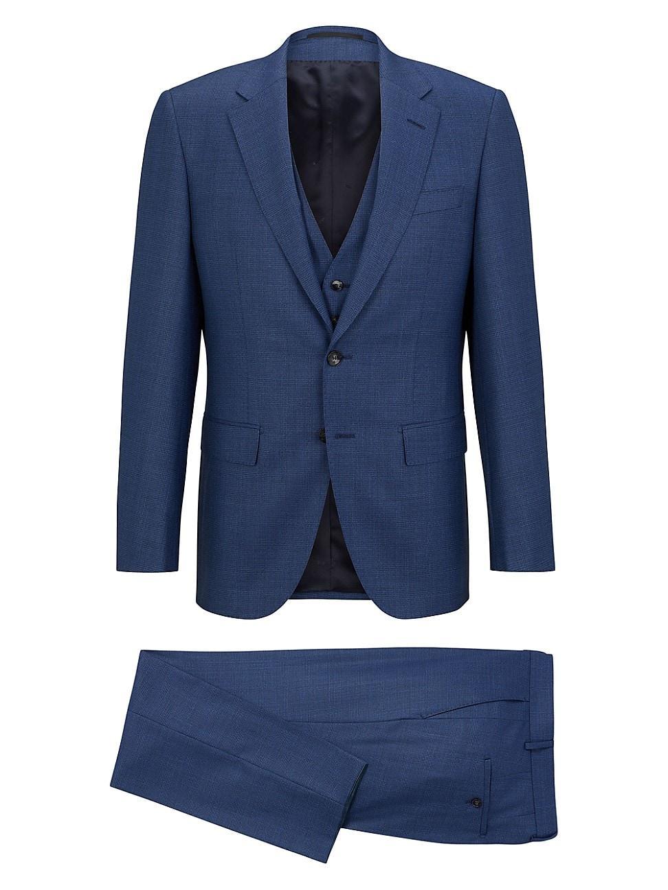 Mens Three-Piece Slim-Fit Suit in Virgin Wool Product Image