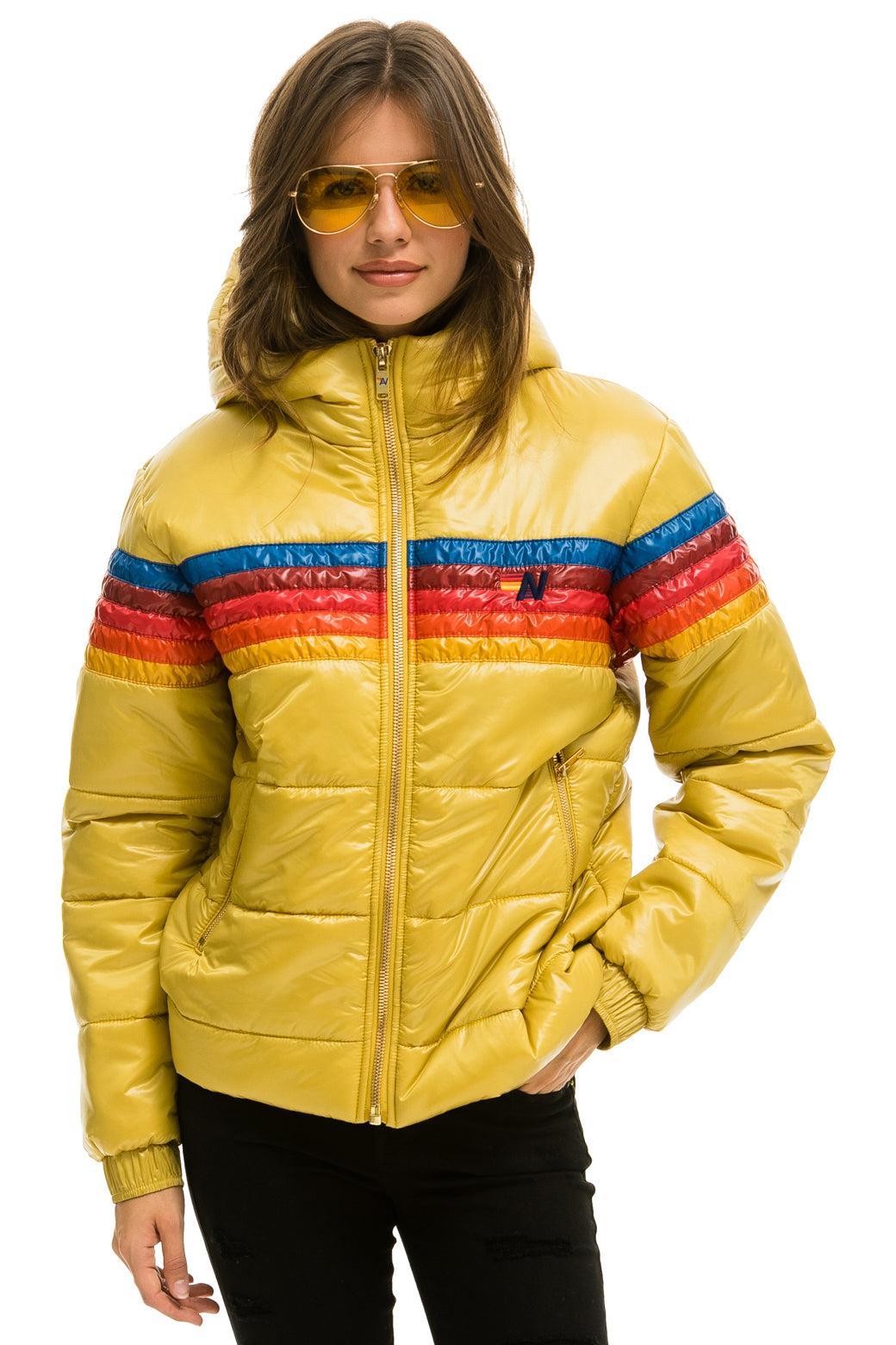 5 STRIPE LUXE TREKKER JACKET - GLOSSY KHAKI Female Product Image