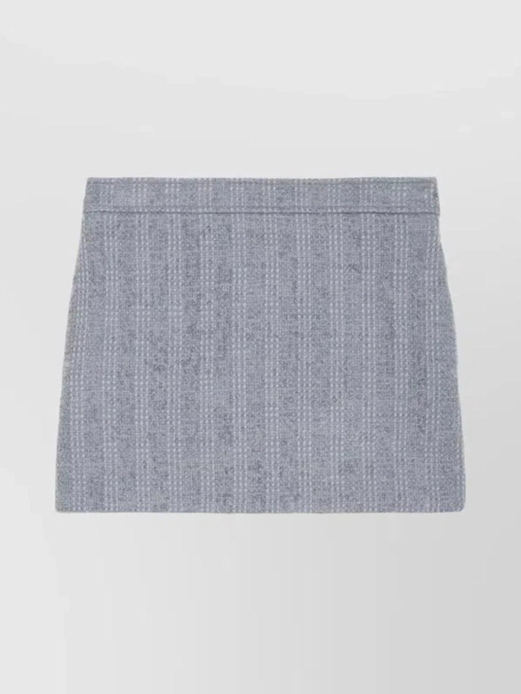 High-waisted Wool Tweed Mini Skirt In Gray product image