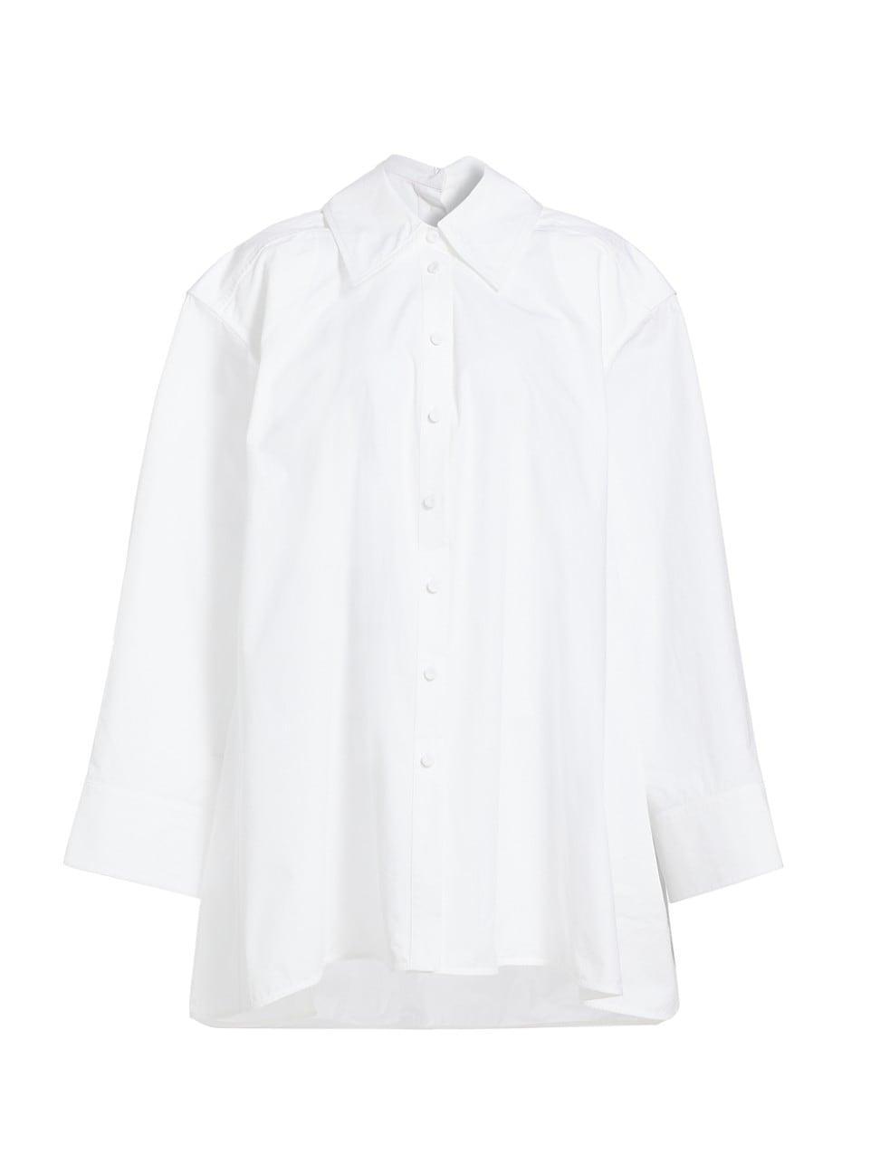 Womens Oversized Wide-Sleeve Button-Front Shirt product image