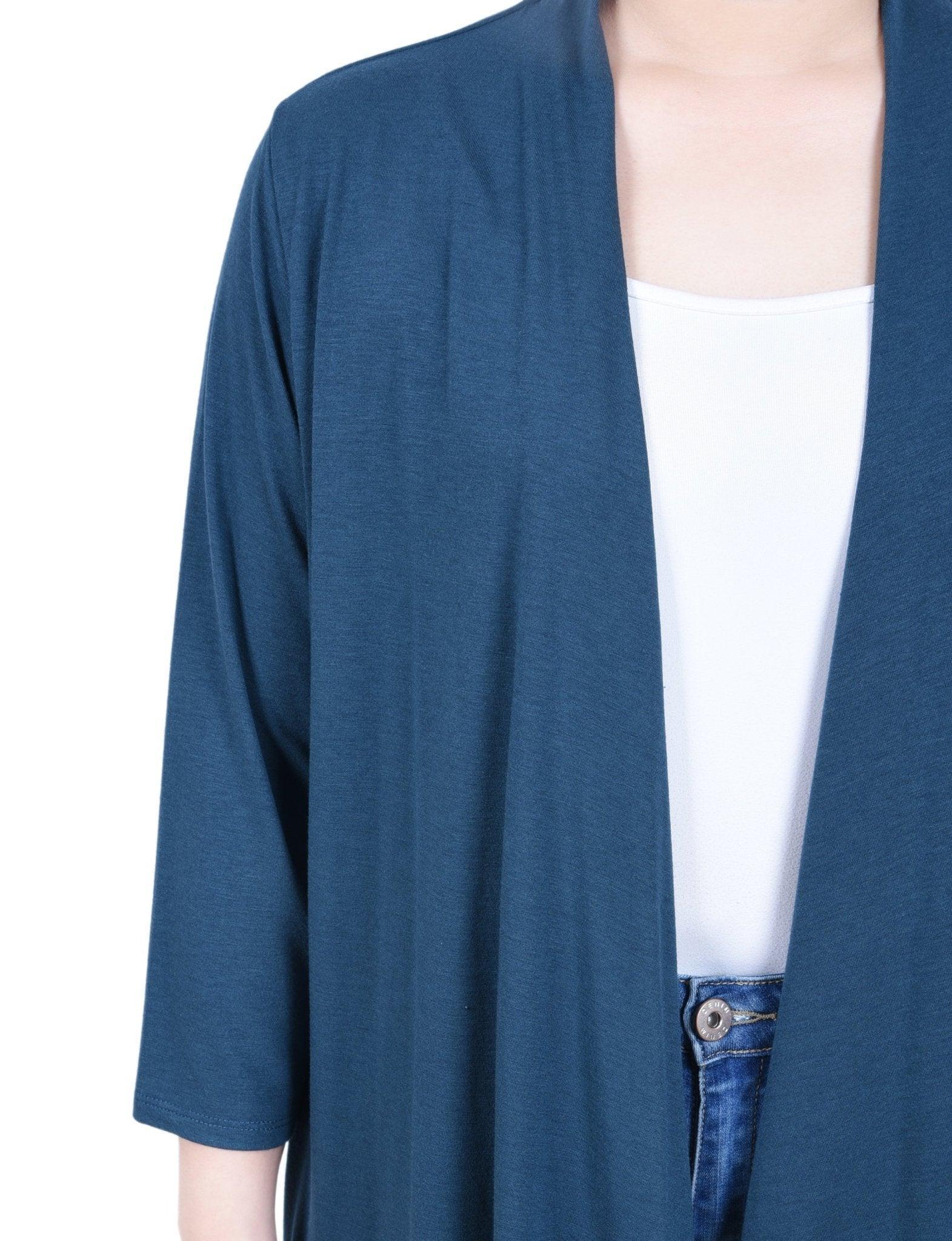 NY Collection 3/4 Sleeve Solid Cardigan - Petite Product Image