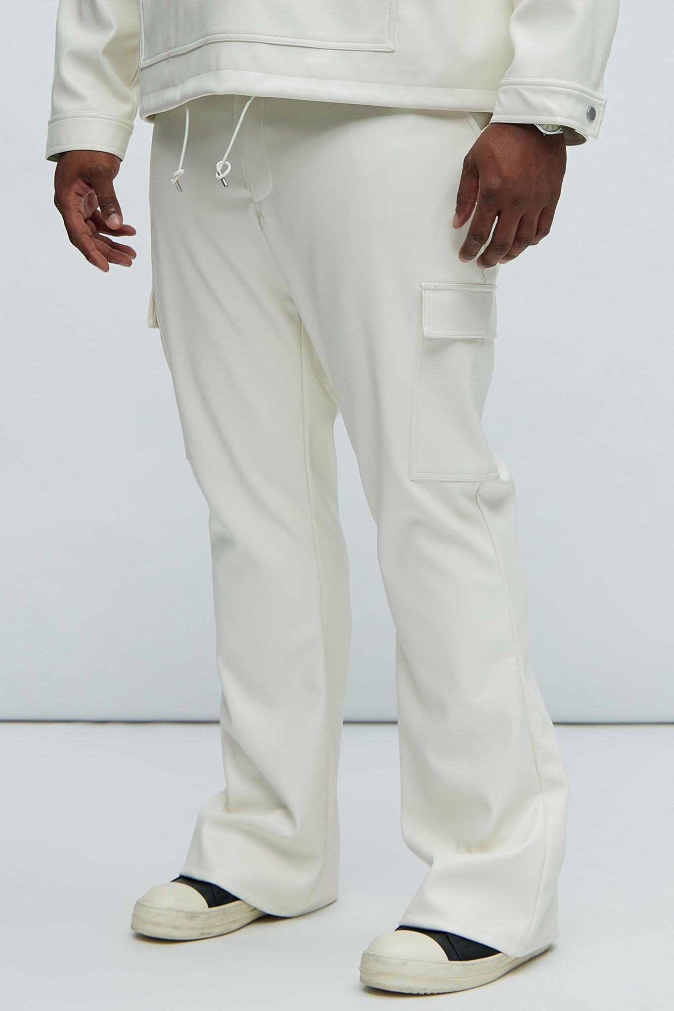 Royce Faux Leather Pants - White Product Image