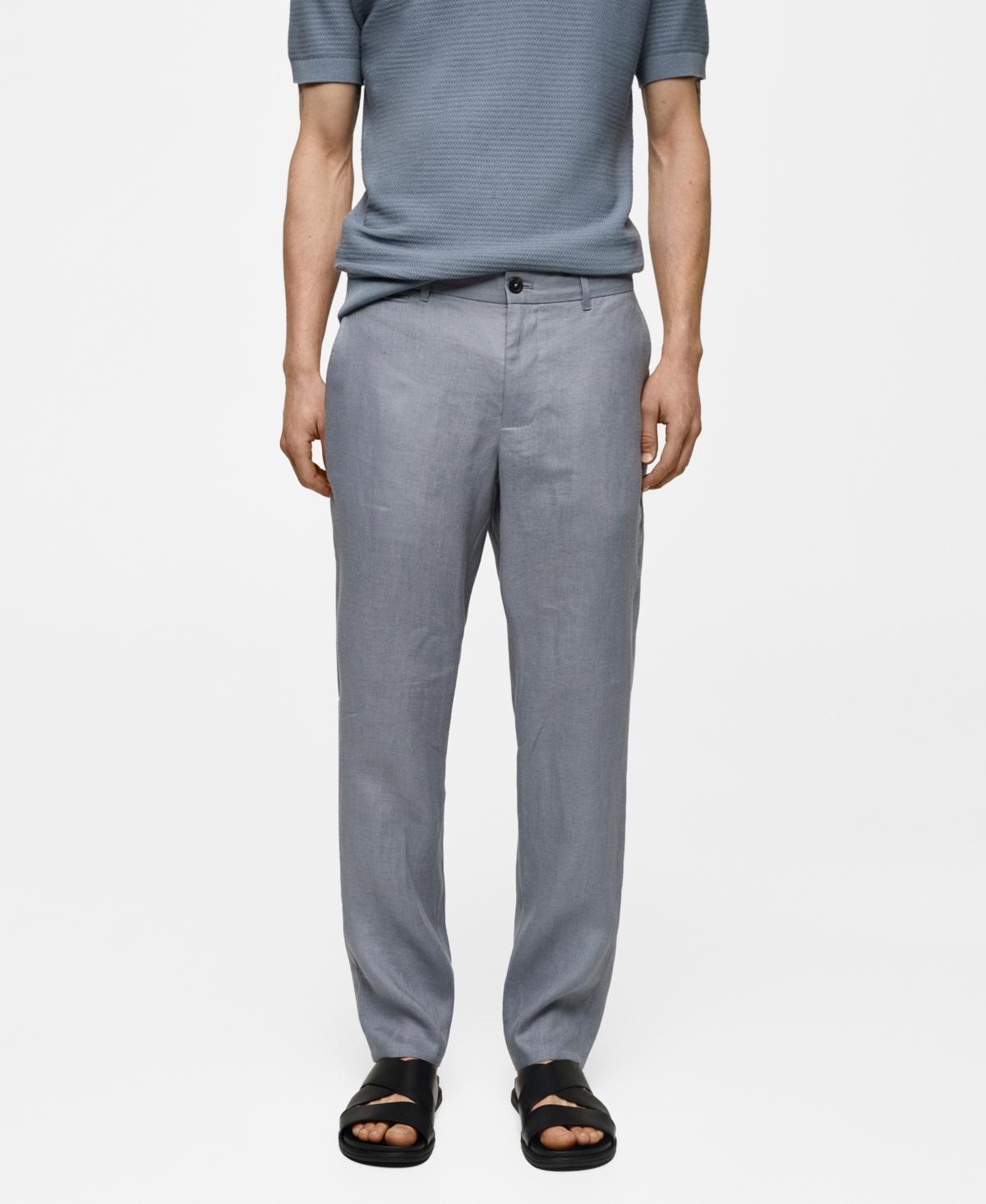 Mango Mens Linen Slim-Fit Pants Product Image