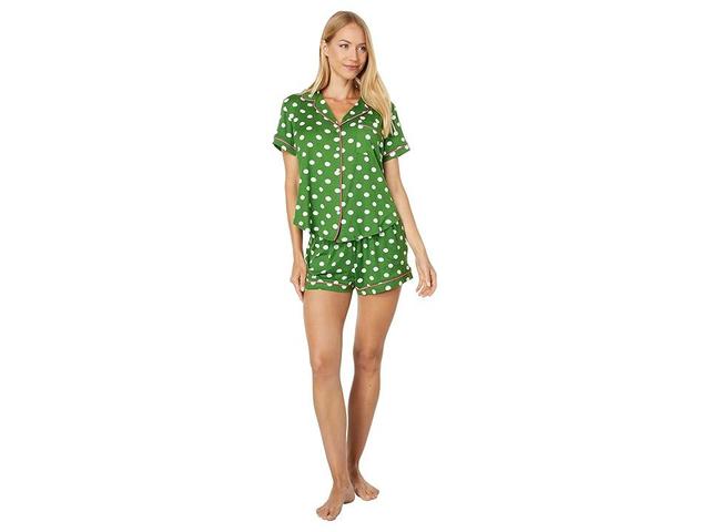 Kate Spade New York Short Sleeve Notch Short PJ Set (July Dot) Women's Pajama Sets Product Image