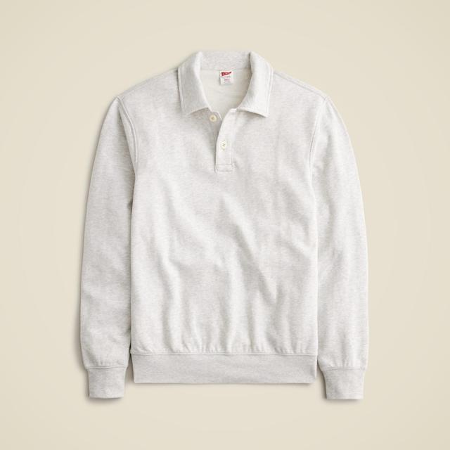 Relaxed lightweight french terry polo sweatshirt Product Image