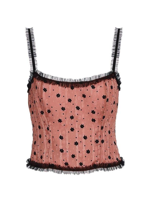 Womens Velvet Crop Top Product Image