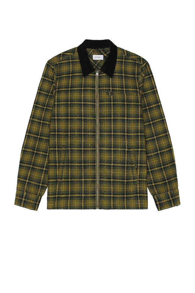 SATURDAYS NYC Ryan Zip Front Flannel Shirt Green. (also in ). Product Image