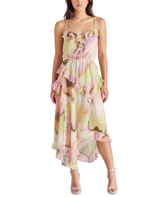 Steve Madden Womens Delphine Ruffled Asymmetric Dress Product Image