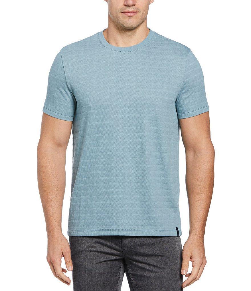 Perry Ellis Textured Tonal Stripe Short Sleeve T-Shirt Product Image