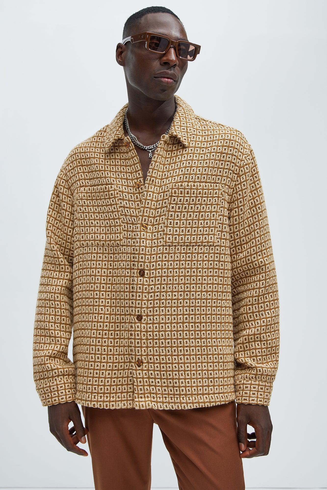 Island Textured Overshirt - Brown Combo Product Image