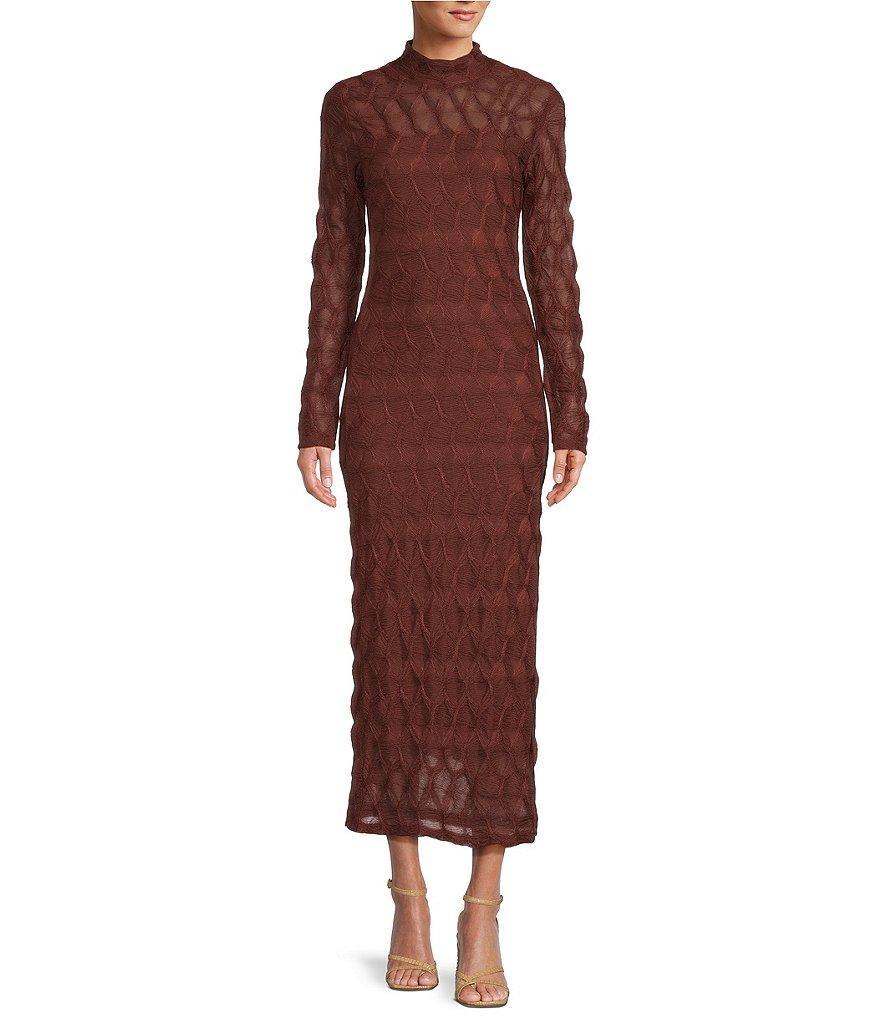 Antonio Melani Katelyn Long Sleeve Turtleneck Puckered Jacquard Dress Product Image