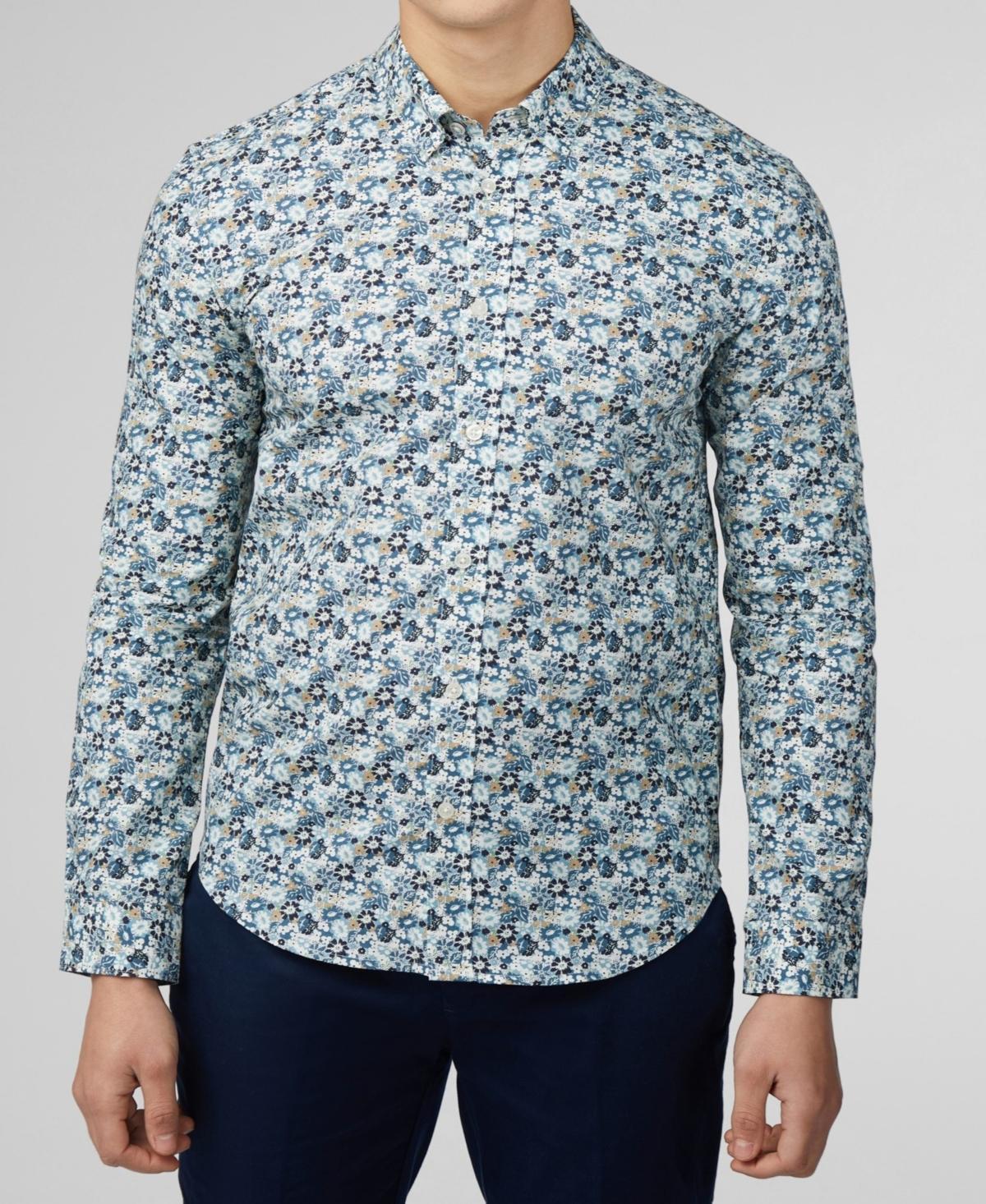 Ben Sherman Mens Multicolor Floral Print Long Sleeve Shirt Product Image