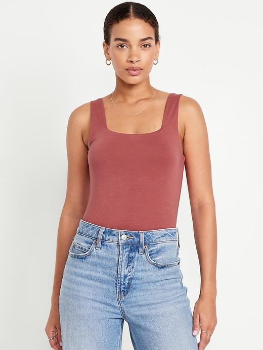 Square-Neck Tank Top Bodysuit Product Image