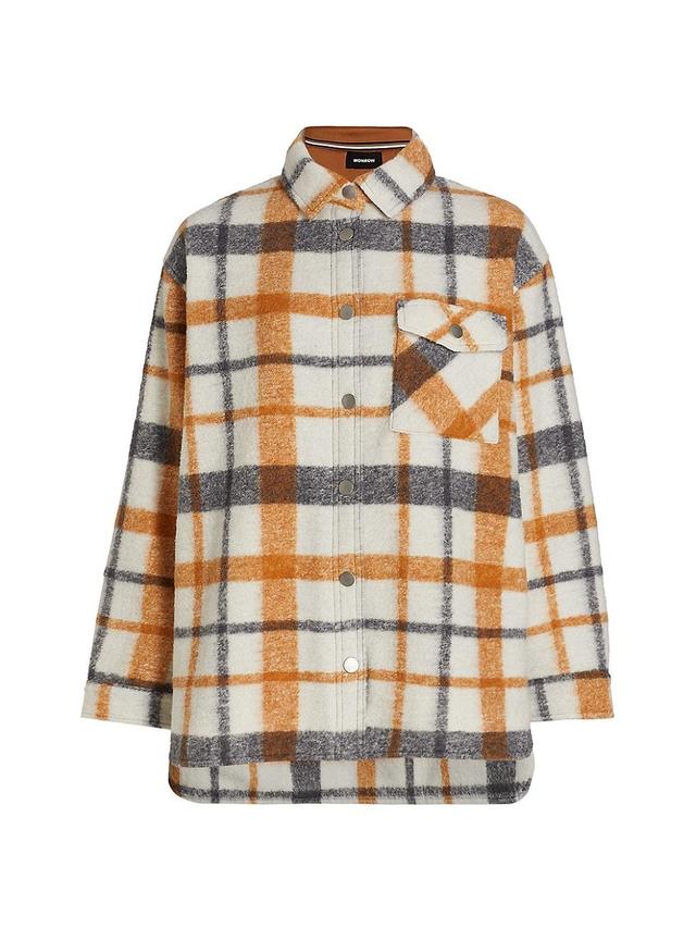 Womens Plaid Fleece Jacket Product Image