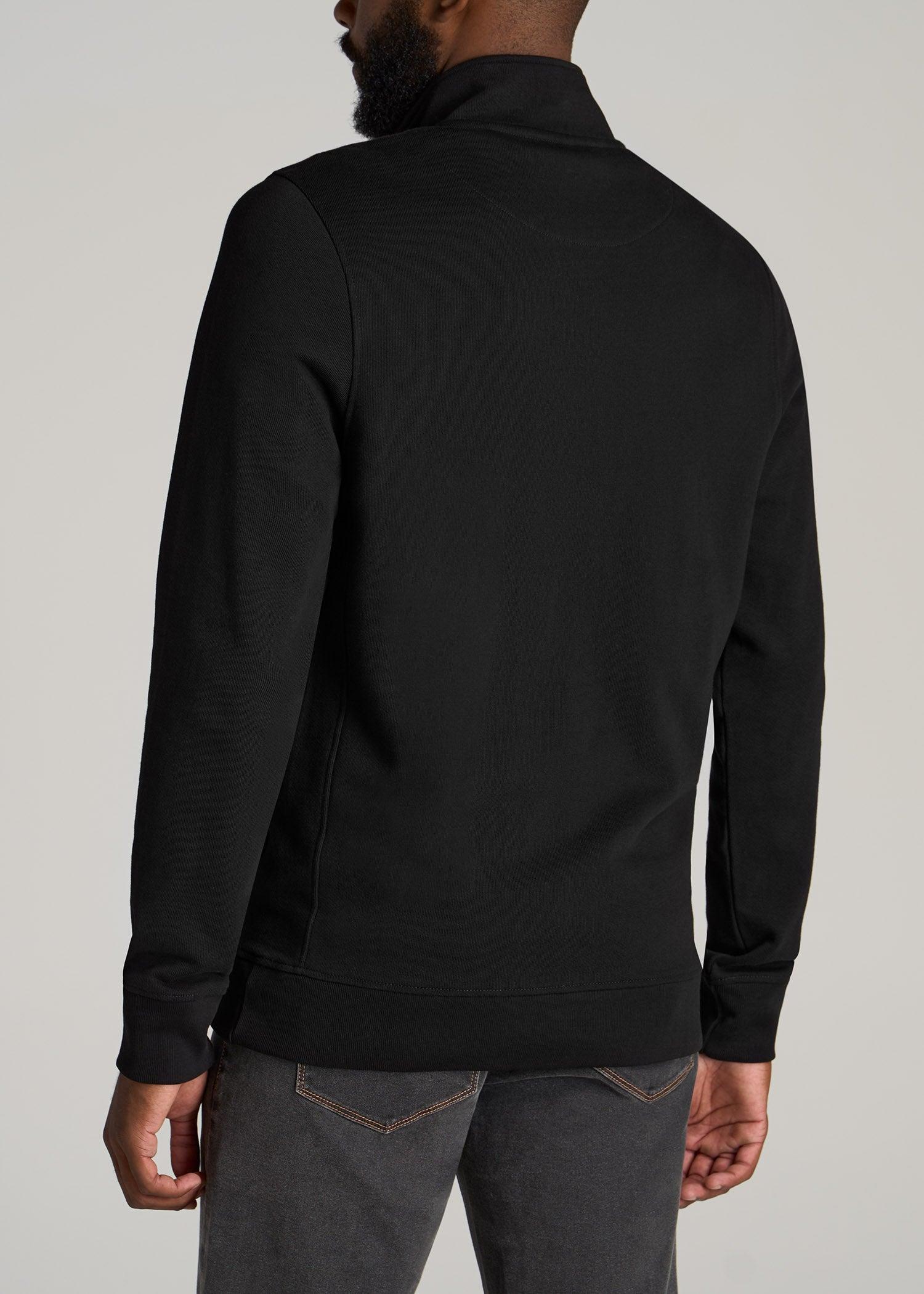 LJ&S Heavyweight Quarter-Zip Men's Tall Pullover in Vintage Black Male Product Image