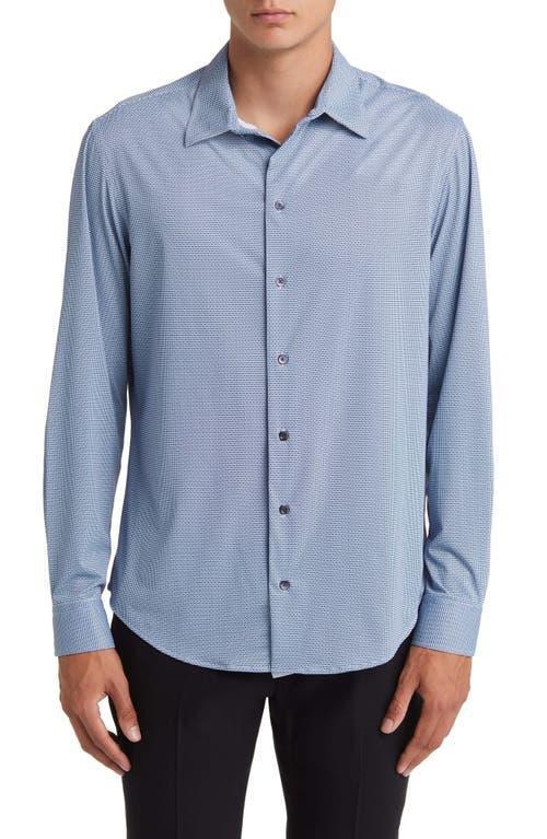 Emporio Armani Micropattern Stretch Button-Up Shirt Product Image