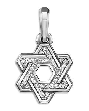 David Yurman Mens Sterling Silver Deco Diamond Star of David Pendant Product Image