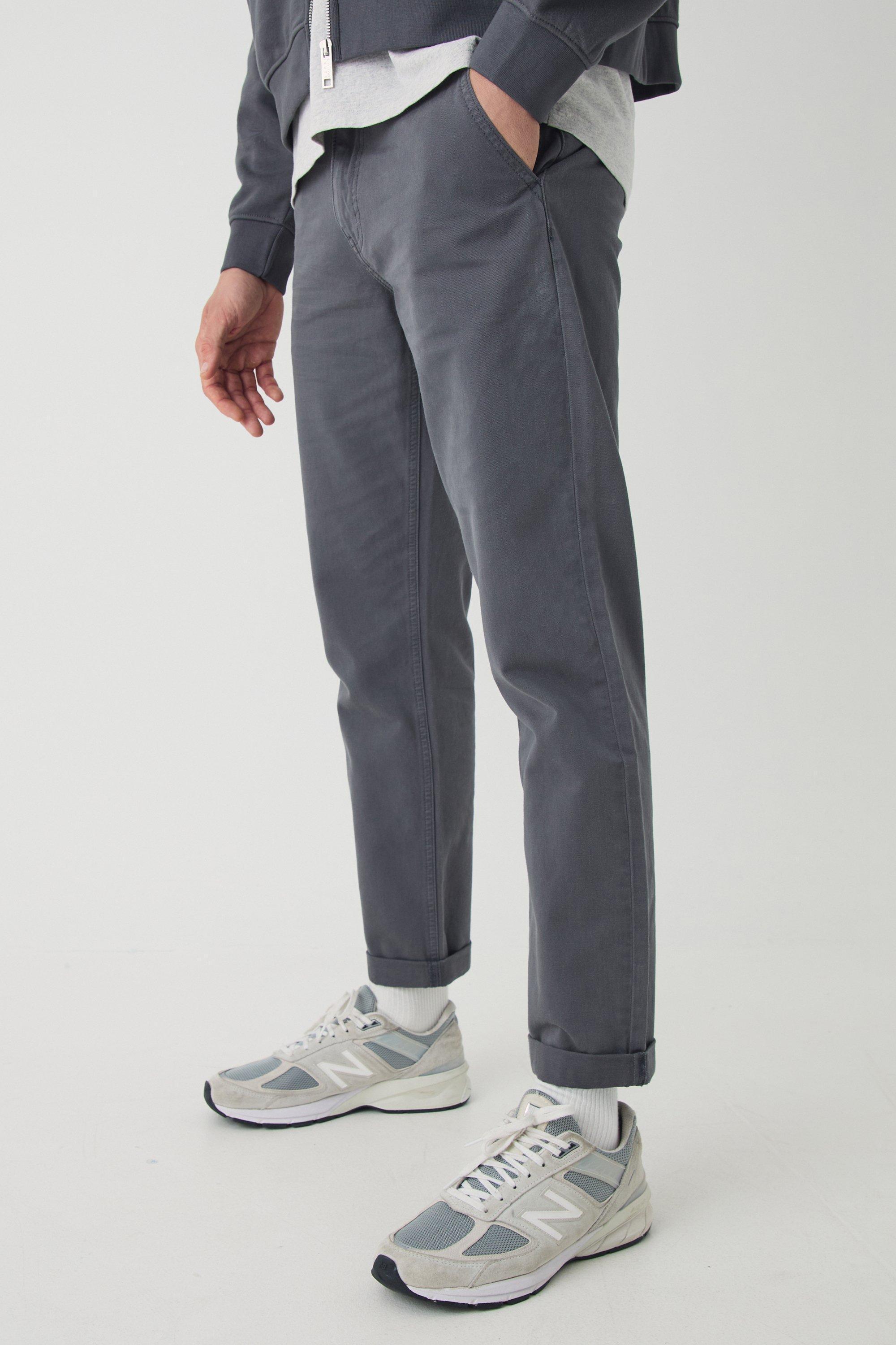 Fixed Waist Tapered Turn Up Hem Chino Pants | boohooMAN USA product image