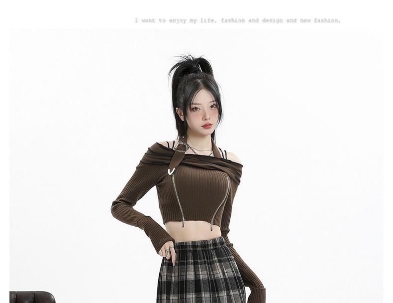 High Rise Plaid Midi A-Line Skirt Product Image