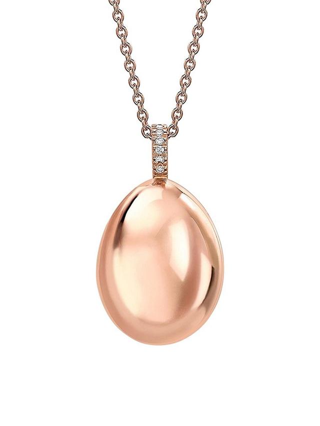 Womens Essence 18K Rose Gold Egg Pendant Product Image