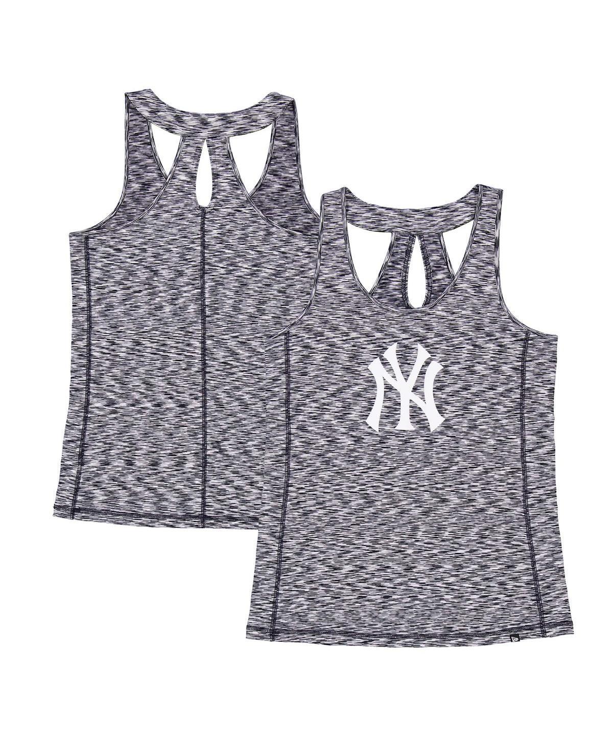 Womens New Era New York Yankees Space Dye Keyhole Back Tank Top Blue Product Image