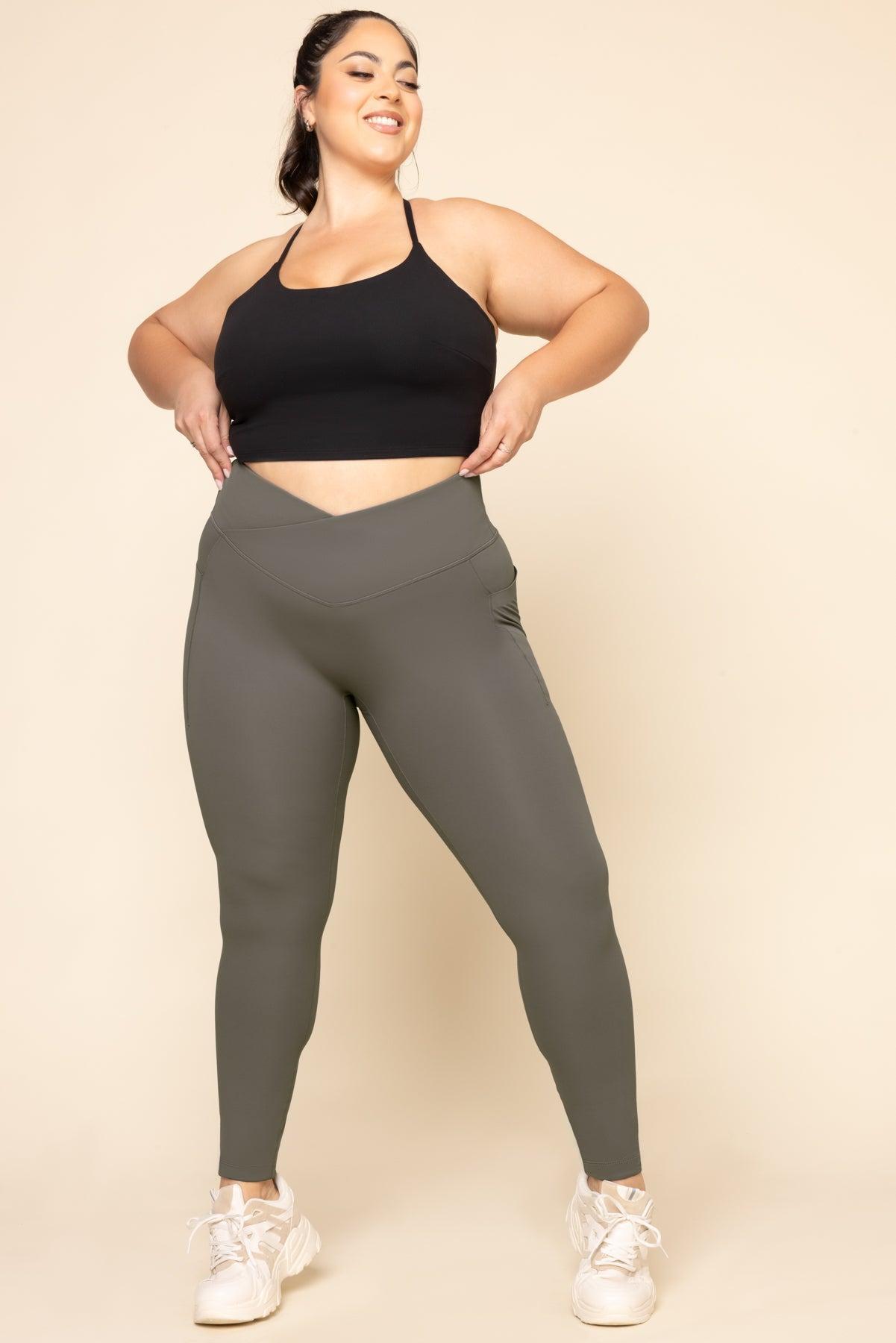 Crisscross Hourglass® Leggings with Pockets - English Ivy Product Image