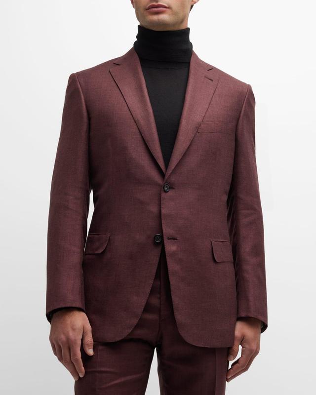 Mens Solid Silk-Blend Blazer Product Image