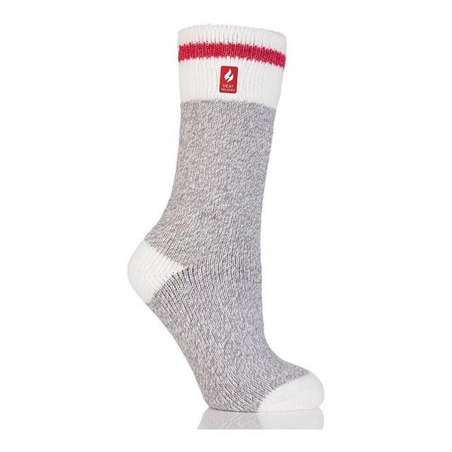 Womens Heat Holders Snowdrop Cream Block Twist Crew Socks Product Image