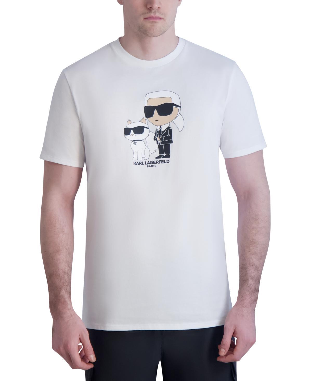 Karl Lagerfeld Paris Mens Slim-Fit Karl & Choupette Graphic T-Shirt Product Image