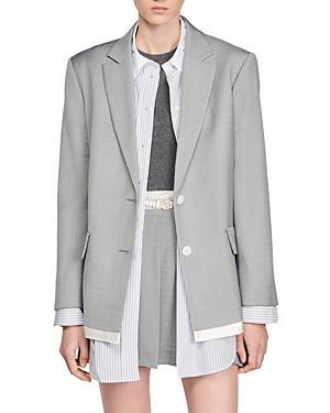 Womens Satin-Effect Suit Jacket Product Image