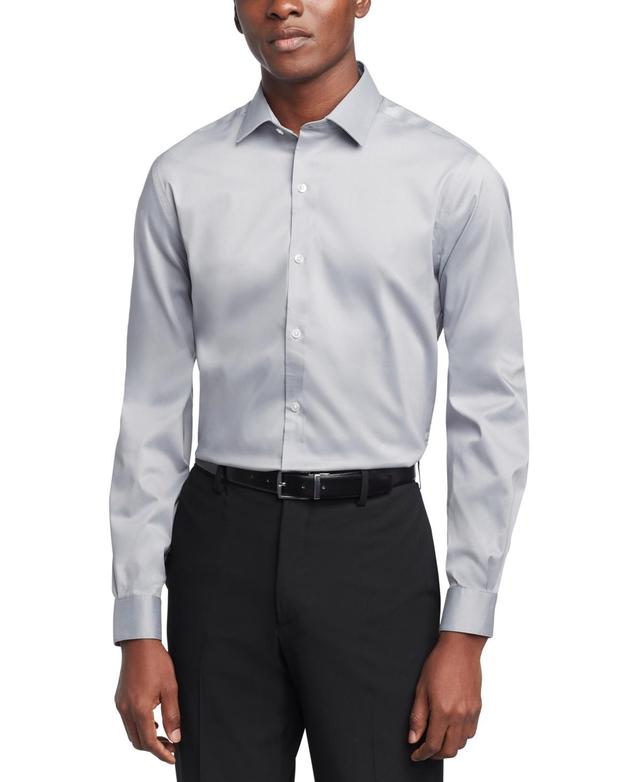 Mens Van Heusen Ultra Wrinkle-Free Slim-Fit Dress Shirt Blue Product Image