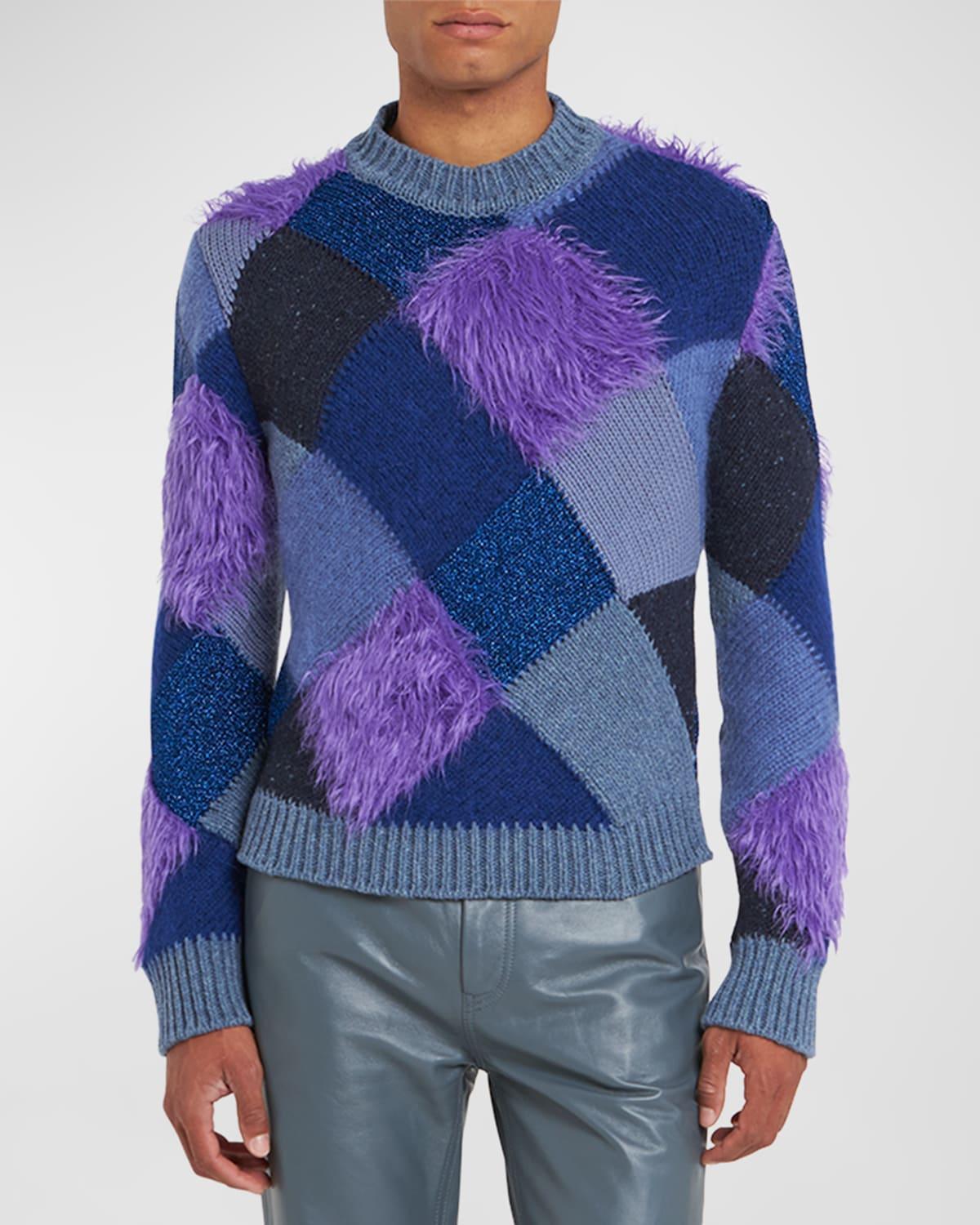 Mens 3D Intarsia Block Sweater Product Image