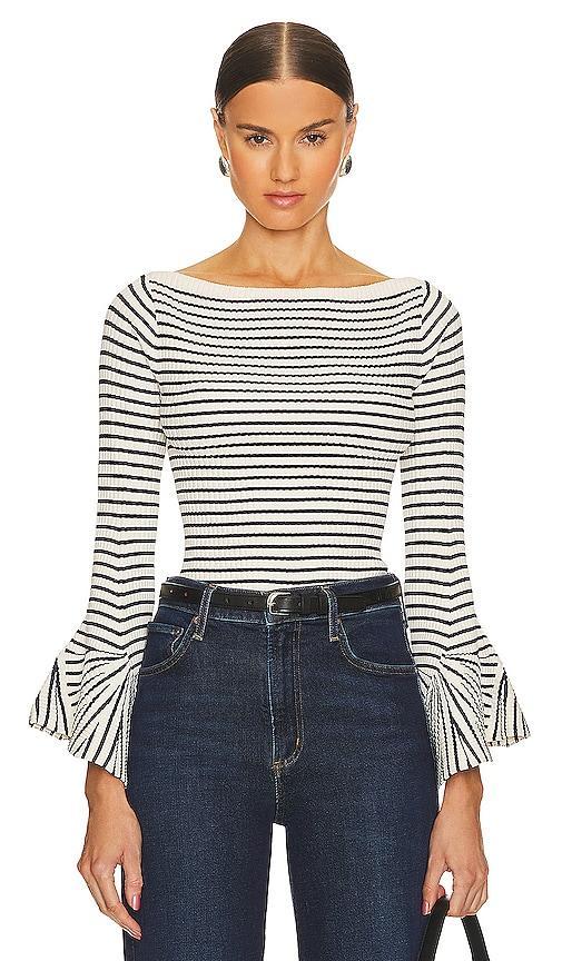 Womens Aster Striped Bell-Sleeve Top Product Image