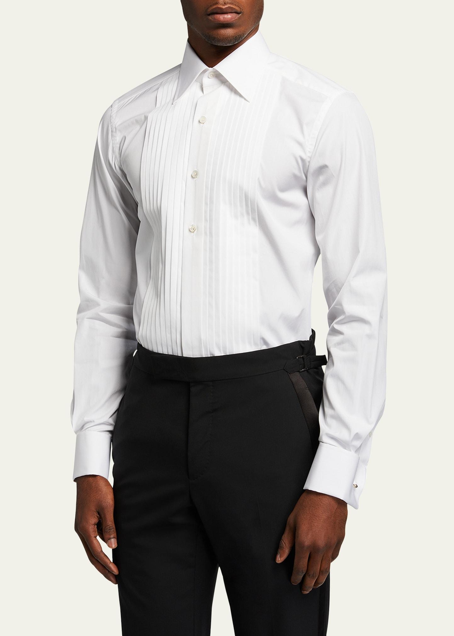 Mens Plisse Plastron Tuxedo Shirt Product Image