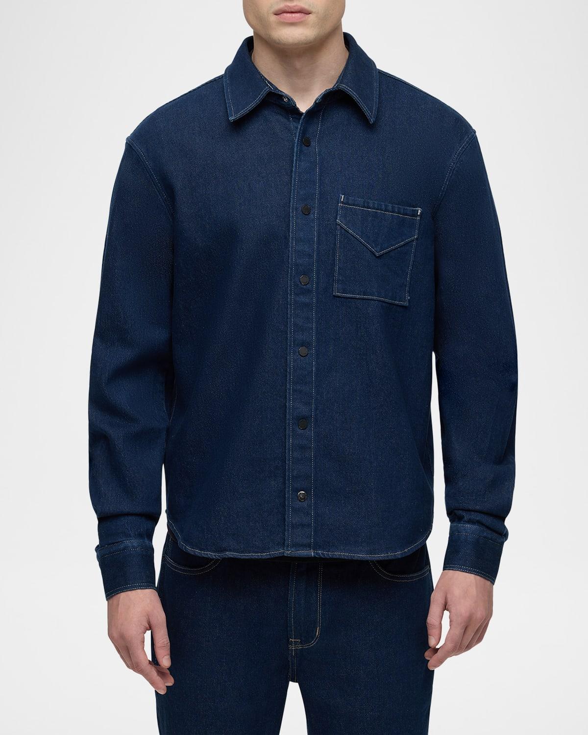 Men's Denim Button-Down Shirt Product Image