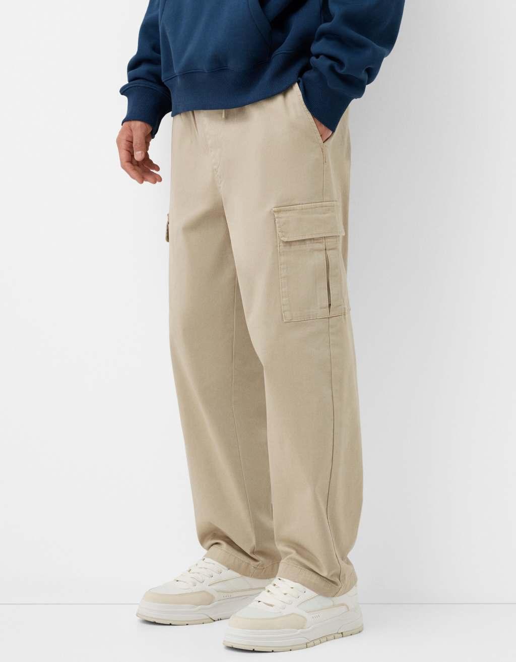 Bershka cargo pants in sand Product Image