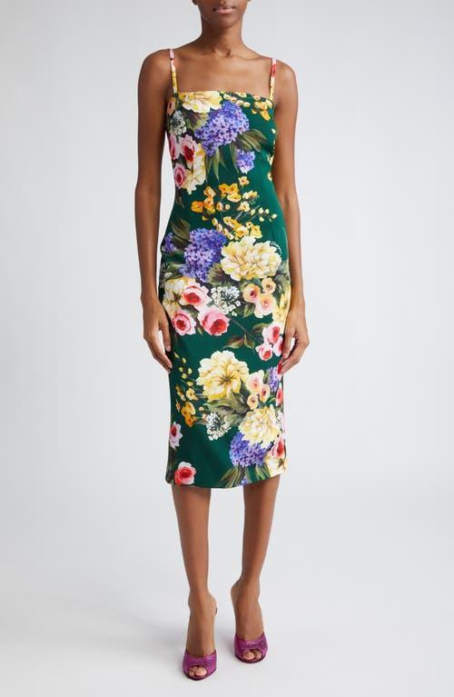 Dolce & Gabbana Floral Print Charmeuse Sheath Dress Product Image