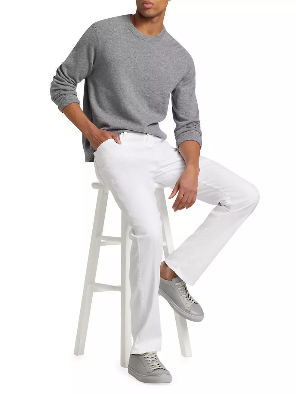 Everett Stretch Cotton-Linne Straight-Leg Jeans Product Image