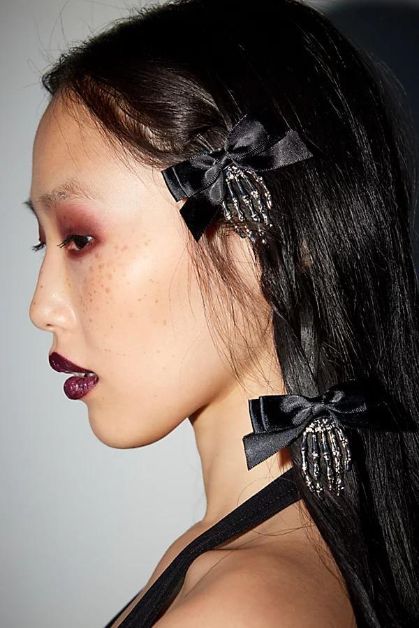 Skeleton Bow Hair Clip Set Womens at Urban Outfitters Product Image